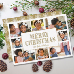 メリークリスマス金ゴールドホワイトスノーフレーク8写真