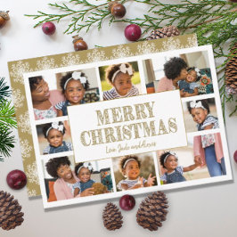 メリークリスマス金ゴールドホワイトスノーフレーク8写真