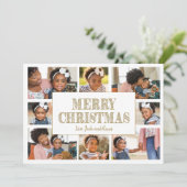 メリークリスマス金ゴールドホワイトスノーフレーク8写真 (スタンド正面)