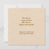 メリークリスマス金ゴールドボウヴィンテージ カード (裏面)