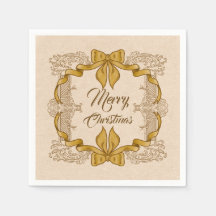 メリークリスマス金ゴールドボウヴィンテージ