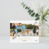 メリークリスマス金ゴールドミスタントー3フォトコラージュ シーズンカード (スタンド正面)