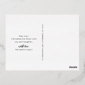 メリークリスマス金ゴールドワンフォトホリデーグリーティング 箔シーズンポストカード (裏面)