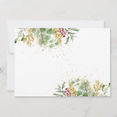 メリークリスマス金ゴールド冬季植物写真 シーズンカード (裏面)