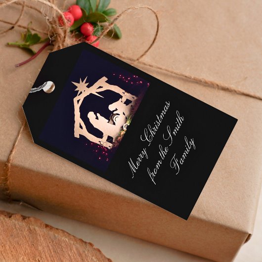 メリークリスマス金ゴールド出生ギフトラベル ギフトタグ