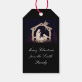 メリークリスマス金ゴールド出生ギフトラベル ギフトタグ (正面)