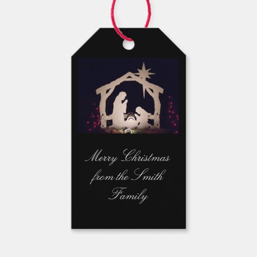 メリークリスマス金ゴールド出生ギフトラベル ギフトタグ (正面)