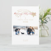 メリークリスマス金ゴールド効果クリスマススターコラージュ シーズンカード (スタンド正面)