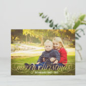 メリークリスマス金ゴールド台本オーバーレイフォトコラージュ シーズンカード (スタンド正面)