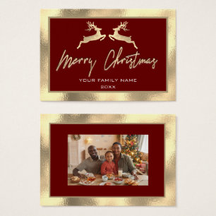 メリークリスマス金ゴールド家族の写真ブルゴーニュ鹿