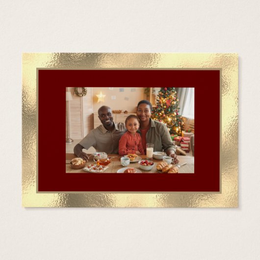 メリークリスマス金ゴールド家族の写真ブルゴーニュ鹿 (裏面)