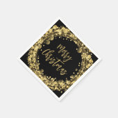 メリークリスマス金ゴールド星 スタンダードカクテルナプキン (角)