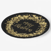 メリークリスマス金ゴールド星 ペーパープレート (アングル)