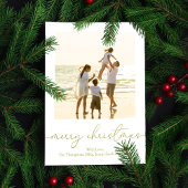 メリークリスマス金ゴールド書道エレガント2枚写真 シーズンカード