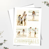 メリークリスマス金ゴールド書道エレガント5写真 シーズンカード