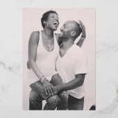 メリークリスマス金ゴールド書道フォトフォイルInvita 箔招待状 (裏面)