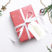 メリークリスマス金ゴールド書道台本シンプル ギフトタグ
