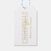 メリークリスマス金ゴールド書道台本 ギフトタグ (正面)