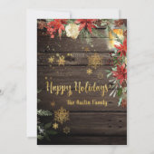 メリークリスマス金ゴールド書道素朴ボードカード 招待状 (裏面)