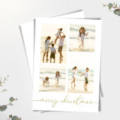 メリークリスマス金ゴールド書道5枚エレガント写真 シーズンカード