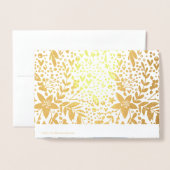 メリークリスマス金ゴールド植物写真 箔カード (裏面封筒付き)