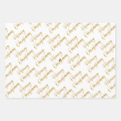 メリークリスマス金ゴールド白黒紫 ラッピングペーパーシート (正面3)