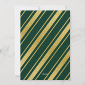 メリークリスマス金ゴールド紙吹雪ホリデーフォトグリーン シーズンカード (裏面)