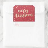 メリークリスマス金ゴールド紙吹雪 スクエアシール (バッグ)