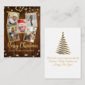 メリークリスマス金ゴールド素朴な農家5写真 ノートカード (正面/裏面)