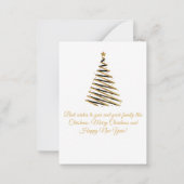 メリークリスマス金ゴールド素朴な農家5写真 ノートカード (裏面)