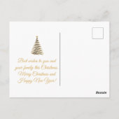 メリークリスマス金ゴールド素朴な農家5枚の写真 ポストカード (裏面)