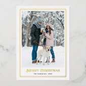 メリークリスマス金ゴールド装飾写真縁ど 箔シーズンカード (正面)