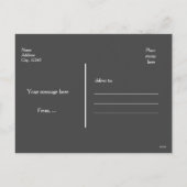 メリークリスマス金ゴールド赤い格子模様の写真カード シーズンポストカード (裏面)