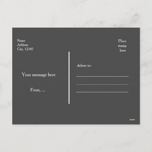 メリークリスマス金ゴールド赤い格子模様の写真カード シーズンポストカード (裏面)