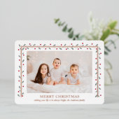 メリークリスマス金ゴールド長方形赤離れ緑 箔シーズンカード (立ち正面)