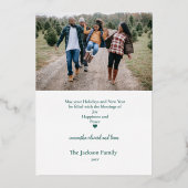 メリークリスマス金ゴールド鹿林の写真 箔シーズンカード (裏面)