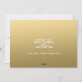 メリークリスマス金ゴールド5フォトコラージュホリデーカード シーズンカード (裏面)