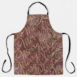 メリークリスマス金ゴールド エプロン