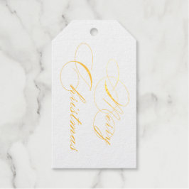 メリークリスマス金ゴールド ギフトタグ