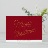 メリークリスマス金ゴールド 箔シーズンカード (立ち正面)