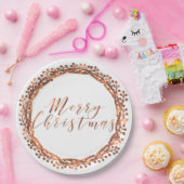 メリークリスマス銅ルックベリーリースデザイン ペーパープレート (パーティー)
