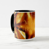 メリークリスマス銅金ゴールド光沢のある星 マグカップ (正面左)