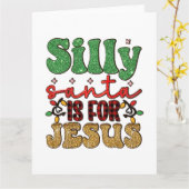 メリークリスマス間抜けサンタはイエスのために カード (黄色い花)