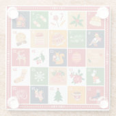 メリークリスマス降臨暦ポインセチア赤 ガラスコースター (裏面)