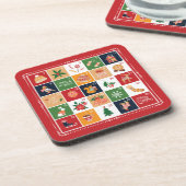 メリークリスマス降臨暦ポインセチア赤 コースター (左側)