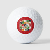 メリークリスマス降臨暦ポインセチア赤 ゴルフボール (正面)