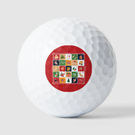 メリークリスマス降臨暦ポインセチア赤 ゴルフボール