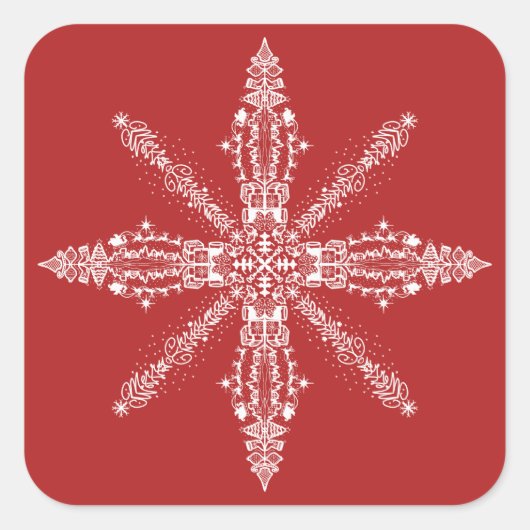 メリークリスマス隠し言葉と画像シール スクエアシール (正面)
