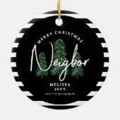 メリークリスマス隣人パーソナライズされたカスタム セラミックオーナメント (裏面)