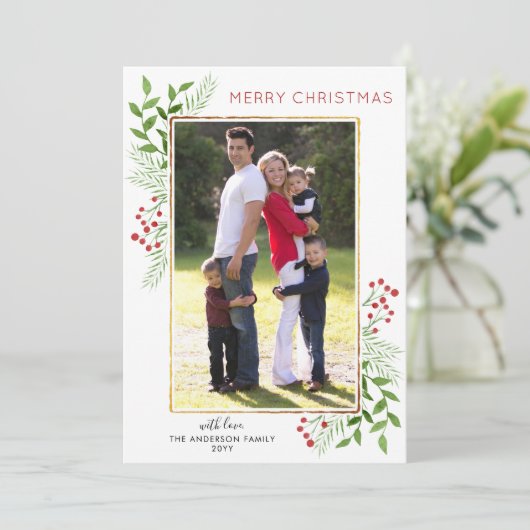 メリークリスマス離れタイポグラフィズベリー写真 シーズンカード (スタンド正面)